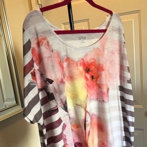 Casual floral and striped top